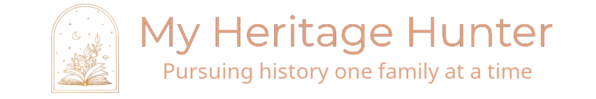 My Heritage Hunter - logo; "Pursuing history one family at a time"