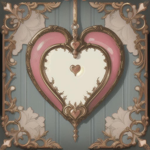 Vintage heart decoration as an icon for a testimonial.